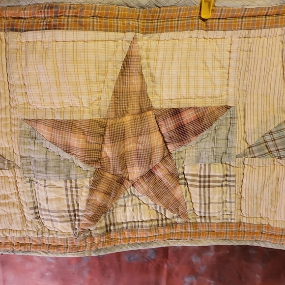 Vintage table runner QUILTED patchwork linens Estate find old vaf - Picture 12 of 13